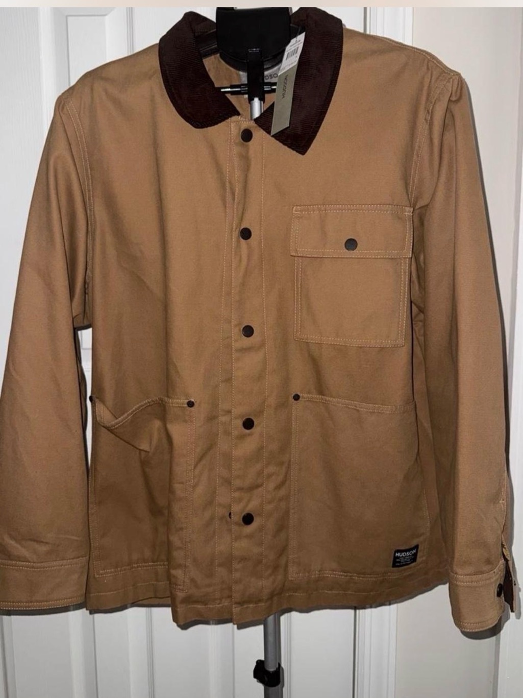 Hudson Jeans Brown Canvas Field Jacket With Dark Brown Collar